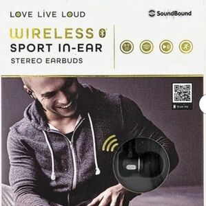 Wireless Sport In-Ear Bluetooth Stereo Earbuds by SoundBound Lifeware BNWT LtdEd